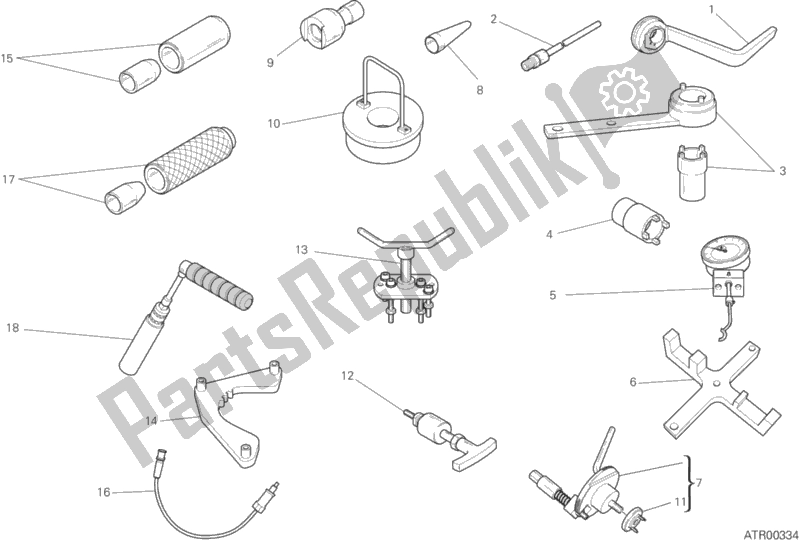 Todas as partes de 01a - Ferramentas De Serviço De Oficina do Ducati Multistrada 1260 Touring USA 2020